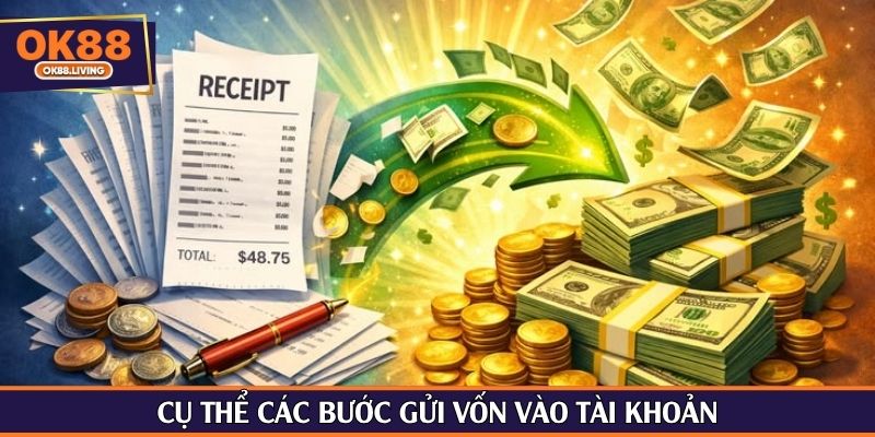 Cụ thể các bước gửi vốn vào tài khoản