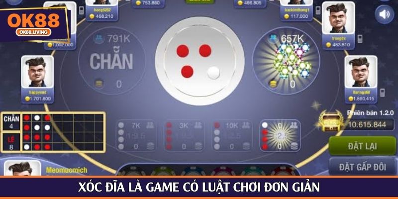 Xóc đĩa là game có luật chơi đơn giản
